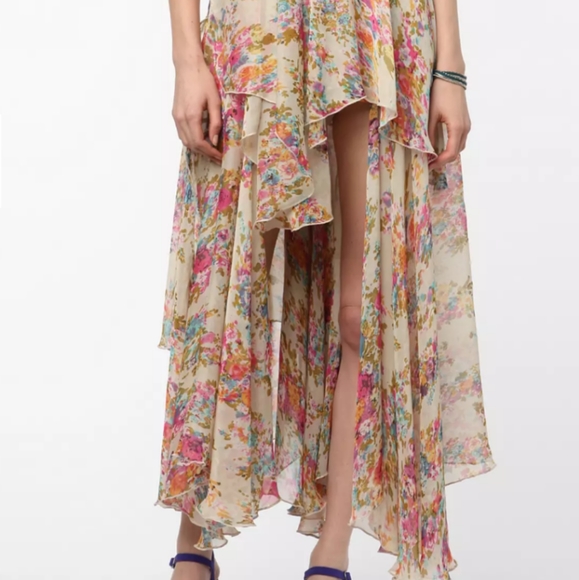 UNIF Flounce Chiffon high low dress (sz SMALL) - Picture 3 of 9